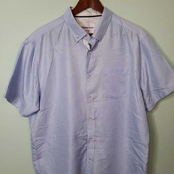 International Report Casual Shirt Mens Sz XL SLIM Short Sleeve Button Microfiber - Picture 9 of 16